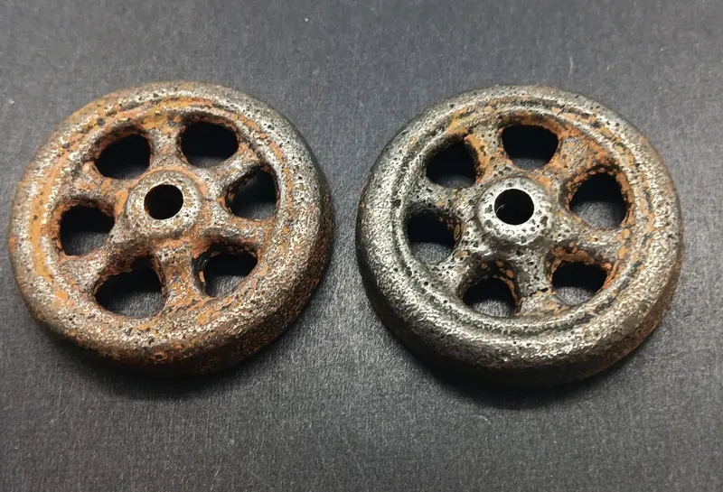 1 -1/2" Cast Iron Arcade Vintage Toy Wheels.  Lot Of 2 1