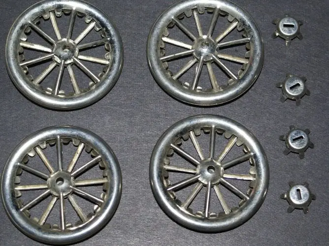 1-1/2" Tin Spoked Toy Wheel : Lehmann Set Of Four Tin Wheels 1