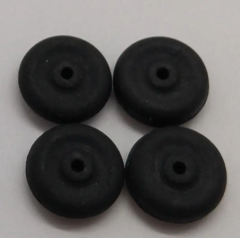 1/2" Solid Black Wheel : Toy Rubber Wheel: Black Rubber Width 1/8" 1