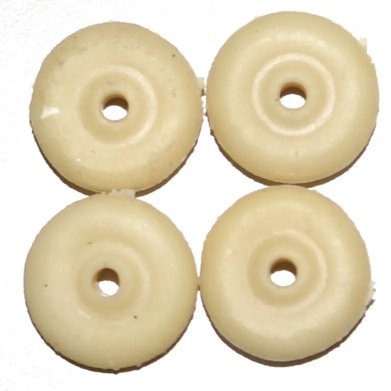 1/2" Solid Wheel : Vintage Toy Wheels 1/2" Cream Or Black 1/8" Width. 1