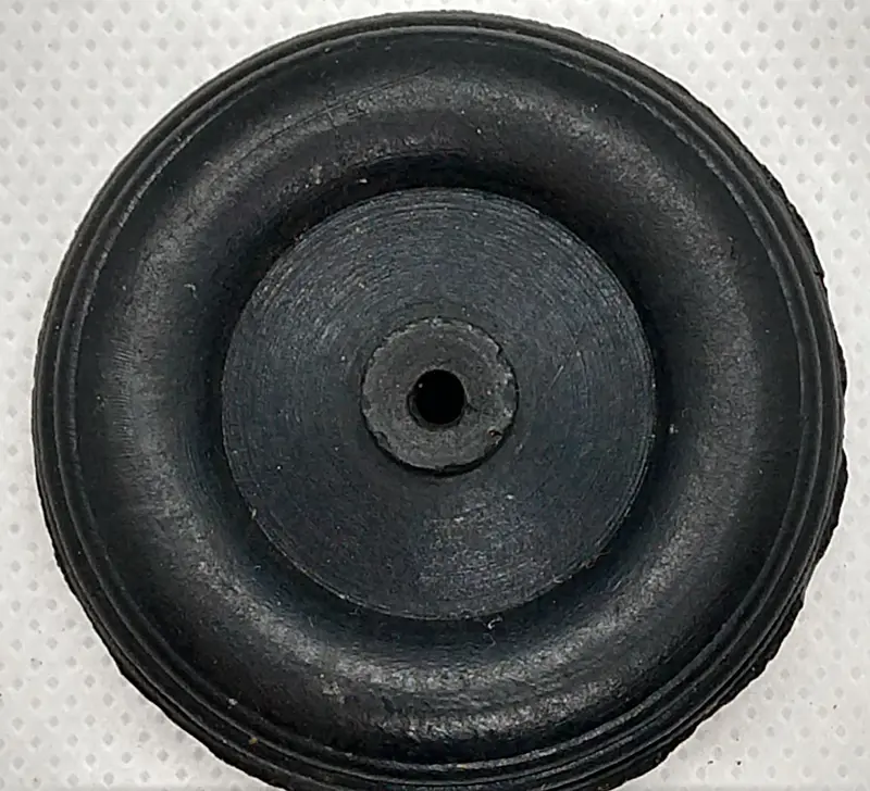 1-3/4" X 3/8" Black Bakelite Wheel. Vintage Toy Wheel Marked Tigrett Industries 1