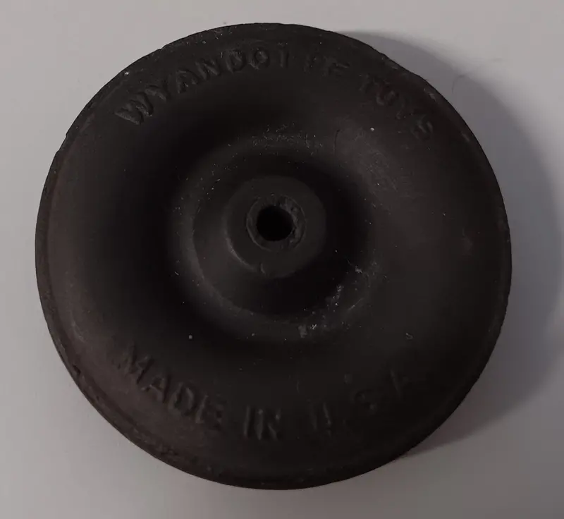1-3/4" X 3/8" Wyandotte Original Black Rubber Wheel 1
