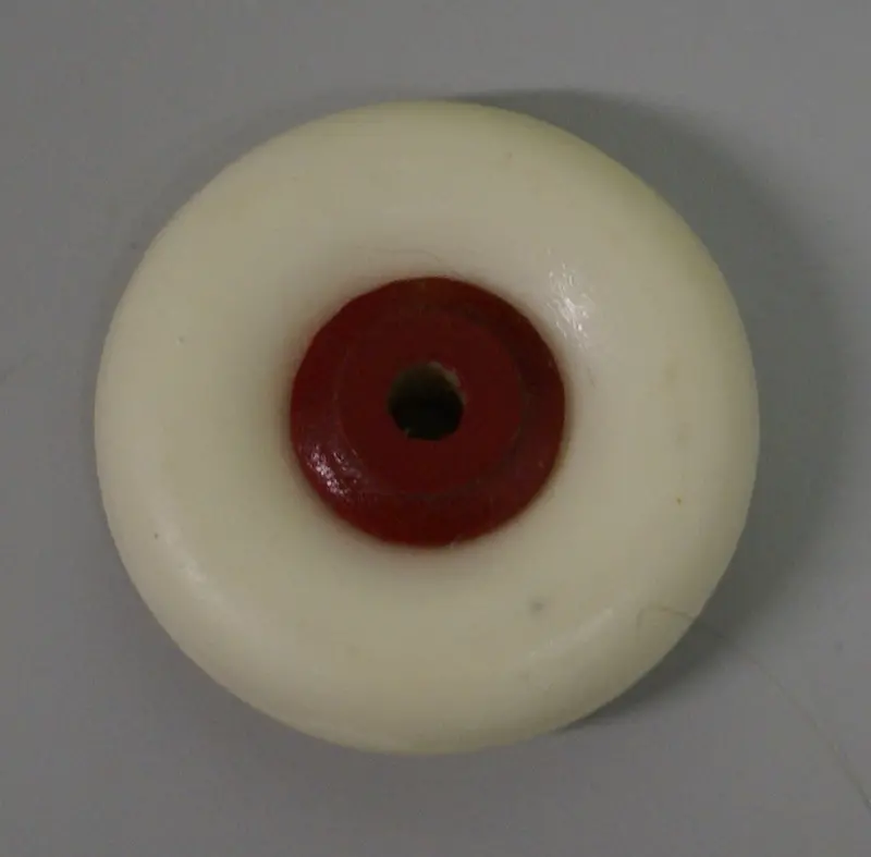 1-3/8" Hubley Balloon Tire Cream With Red Wooden Hub 1