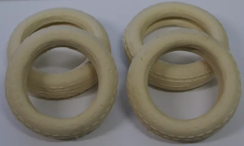 1-5/8" Arcade White Rubber Tire : Marked Republic Rubber Co. Youngstown Oh 2