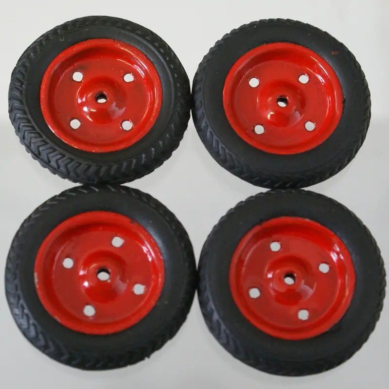 1-5/8" X 3/8"  Vintage Toy Original Tire With Painted Hub. 1/16Th Axle Size 2