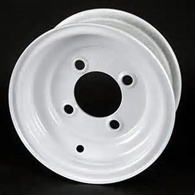 10" White Steel Trailer Wheel 4 Bolt/Lug Fits 20.5X8.0-10 205/65-10 Tires 1