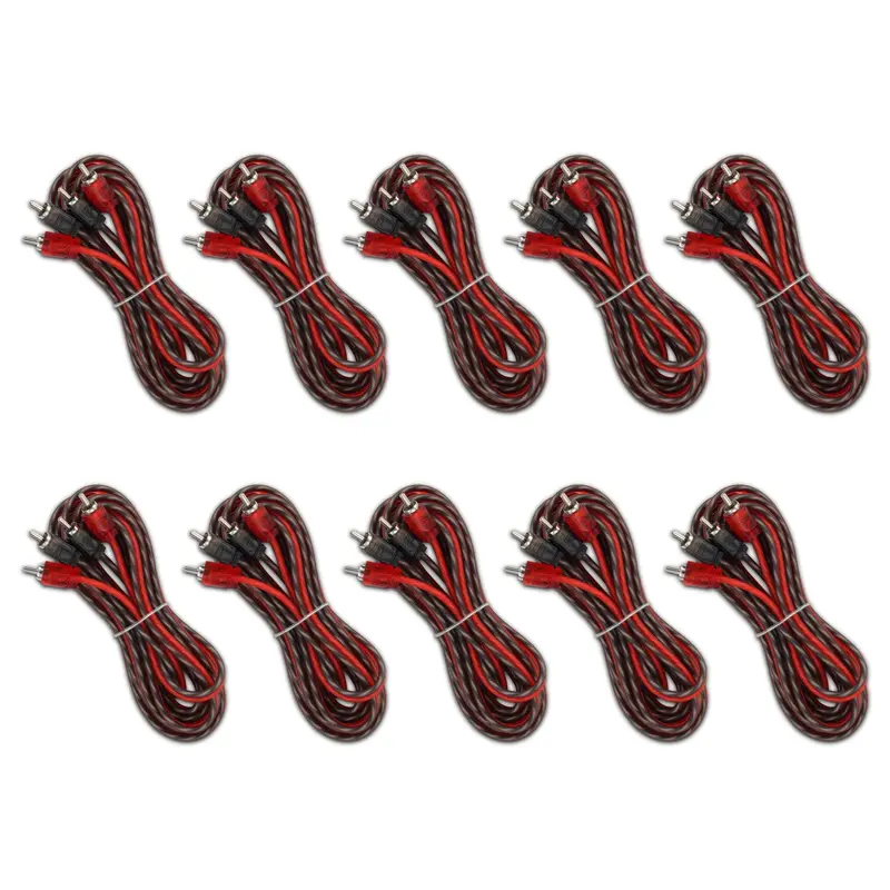 12 Ft Ultra Flex 100% Ofc Rca Cable Wire – 10-Pack 1