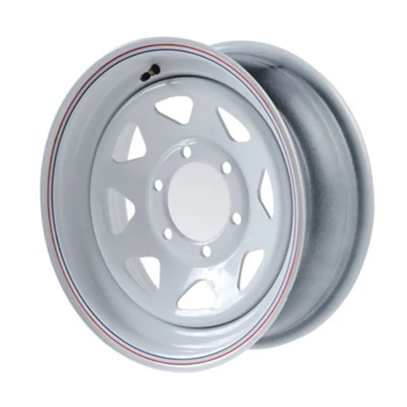 15"  White Steel Trailer Wheel 6 Bolt / Lug Fits 205/75-15 F78x15  225/75-15 H78x15 1