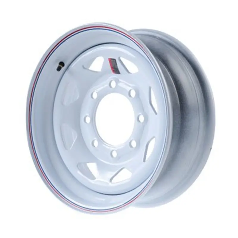16"  White Steel Trailer Wheel 8 Bolt / Lug Fits 235/80R16 750-16 1