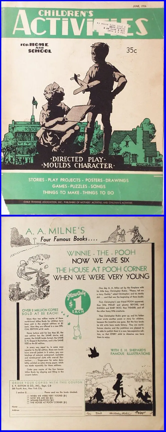 1936 Children's Activities Large Book 40 Pages 1