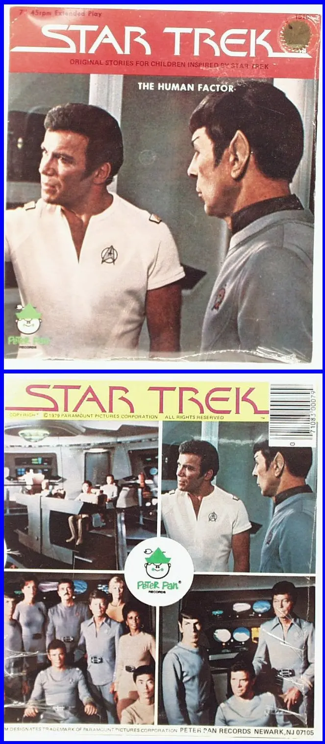 1979 Star Trek 45 Record Album Peter Pan The Human Factor 1