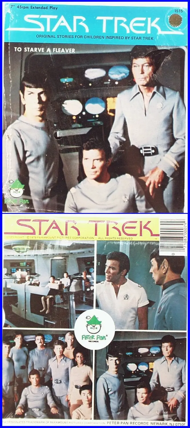 1979 Star Trek 45 Record Album Peter Pan To Starve A Fleaver 1
