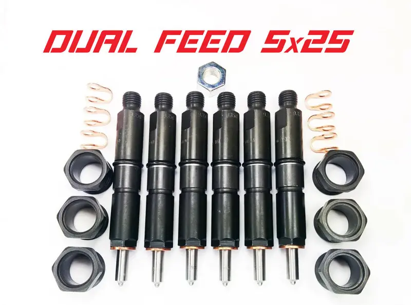 1994-1998 Cummins 5.9L 5X25 Dual Feed Injector Set (Ddp9498-5X25df) 1