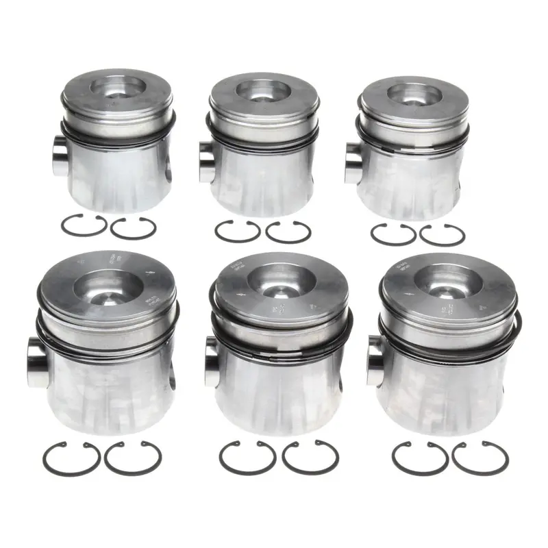 1994-1998 Cummins 5.9L Mahle Set Of 6 Pistons W/ Rings - Standard - Top Ring 0.335" From Piston Top (224-3520Wr) 1