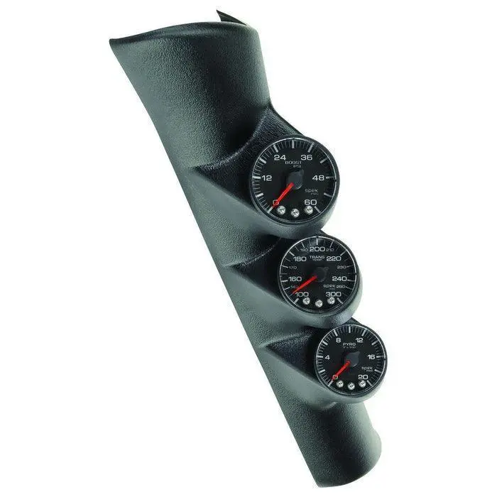 1998-2002 Cummins 5.9L Spek-Pro Black On Black Triple Gauge Kit W/ Speaker (P73000) 1
