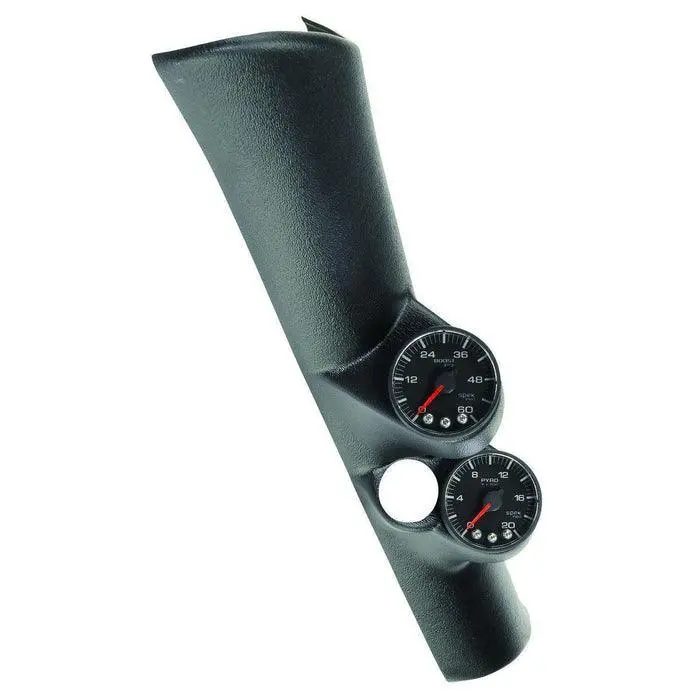 1998-2002 Cummins 5.9L Spek-Pro White And Black Twin Pillar Gauge Kit W/ Speaker (P72001) 1