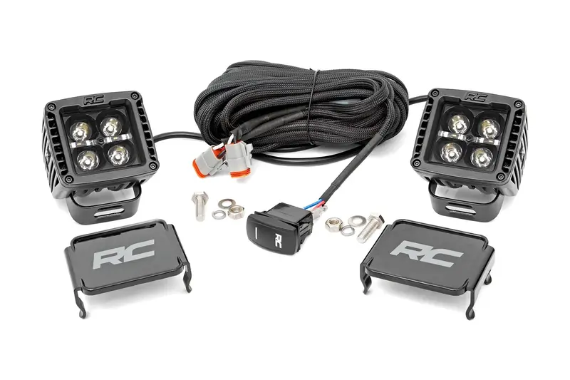 2 Inch Black Series Led Light Pods Spot | Square | Cool White Drl 1