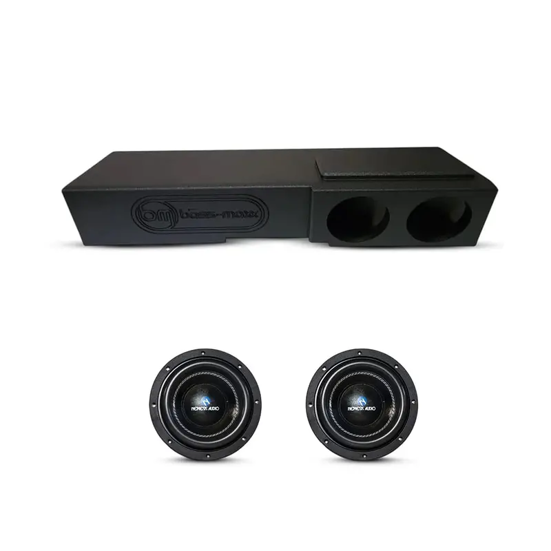 (2) Nemesis Audio Na-8M 8" 700W Rms & Chevy Crew Cab 07-18 Dual 8" Subwoofer Box Combo 1