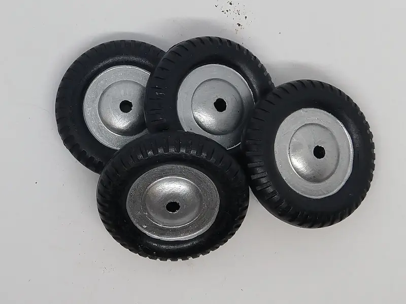 2" Wheel Vintage Toy Trucks And Cars.  Bakelite Material. Silver 1