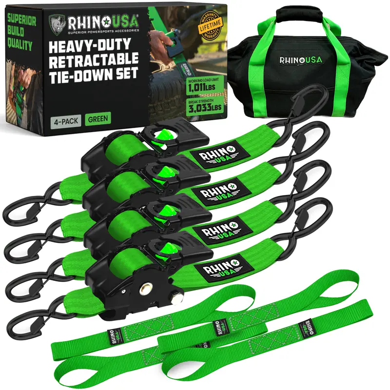 2" X 10' Retractable Ratchet Straps 1