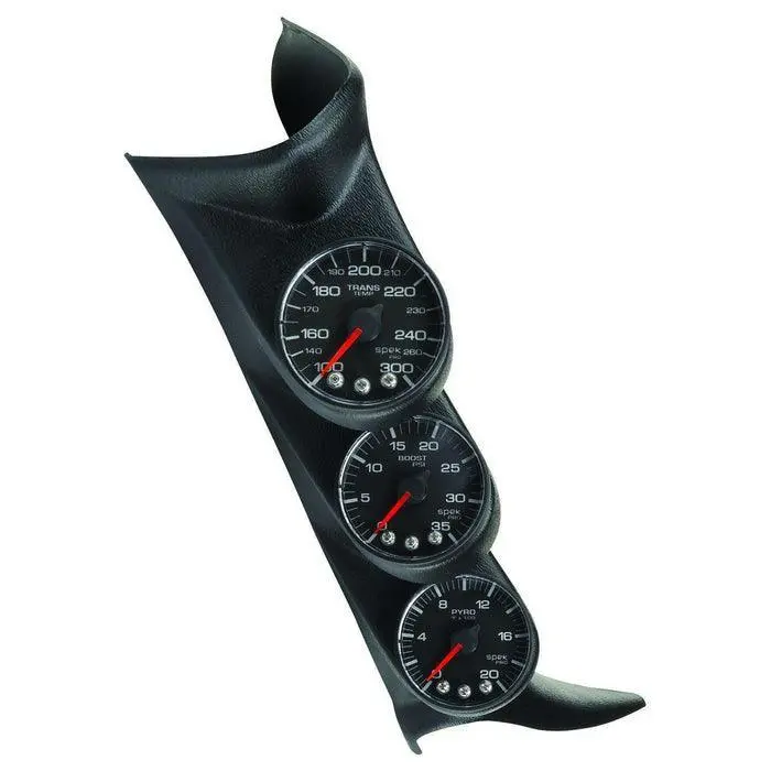 2001-2007 Duramax Lb7/Lly/Lbz Spek-Pro Black On Black Antiglare Triple Pillar Gauge Kit (P73021) 1
