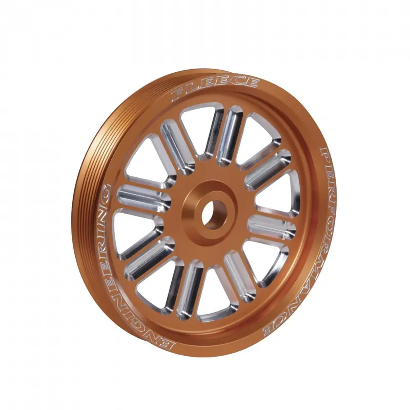 2004-2018 Cummins 5.9L/6.7L Spoke Design Dual Pump Pulley Fleece Orange (Fpe-34211-Org-Spk) 1