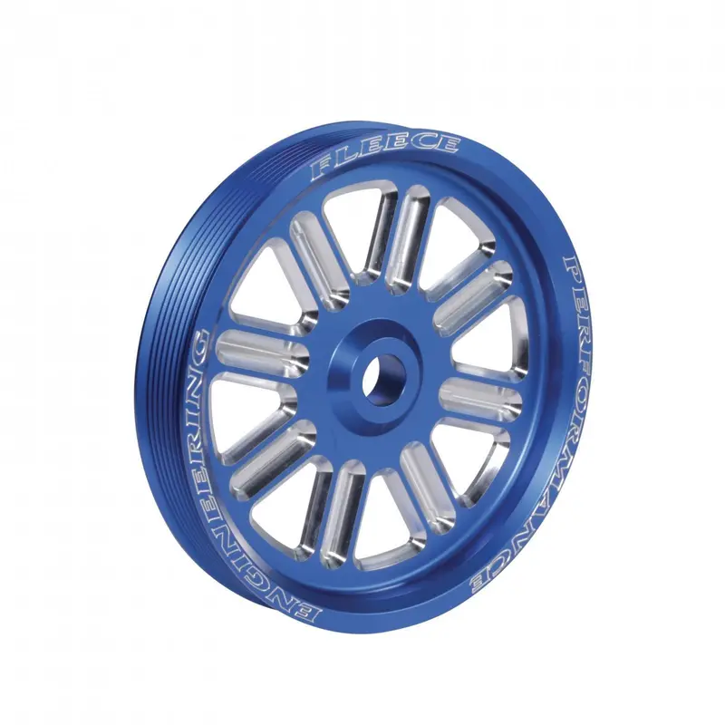 2005-2018 Cummins 5.9L/6.7L Spoke Design Dual Pump Pulley Fleece Blue (Fpe-34211-Blu-Spk) 1