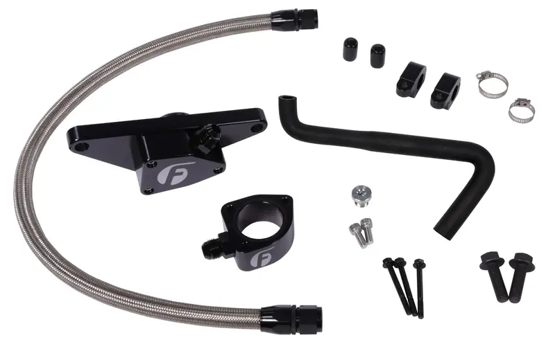2006-2007 Cummins 5.9L Coolant Bypass Kit Auto Transmission With Stainless Steel Braided Line (Fpe-Clntbyps-Cummins-0607-Ss) 1