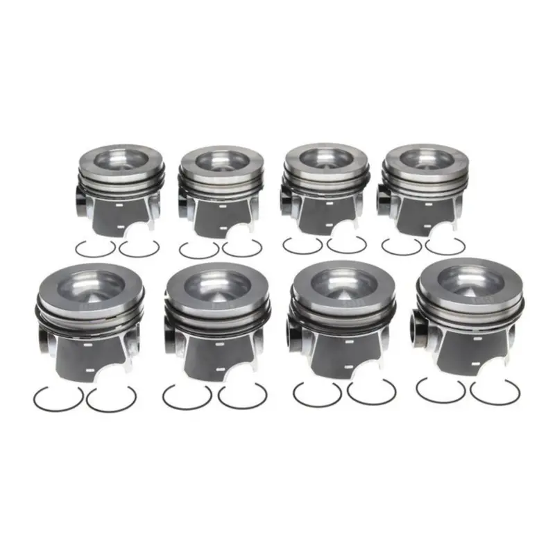 2008-2010 Powerstroke 6.4L Mahle Set Of 8 Pistons W/ Rings - .75Mm - Reduced Compression (224-3953Wr-.075) 1