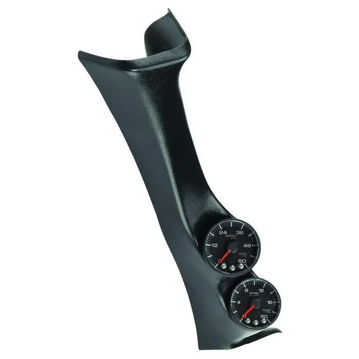 2008-2010 Powerstroke 6.4L Spek-Pro Black On Black Pillar Twin Gauge Kit (P72011) 1