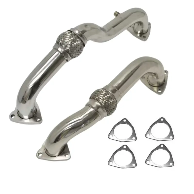 2008-2010 Powerstroke 6.4L Up-Pipes W/ Gaskets & O2/Ebp Sensor Bungs Race (622001) 1