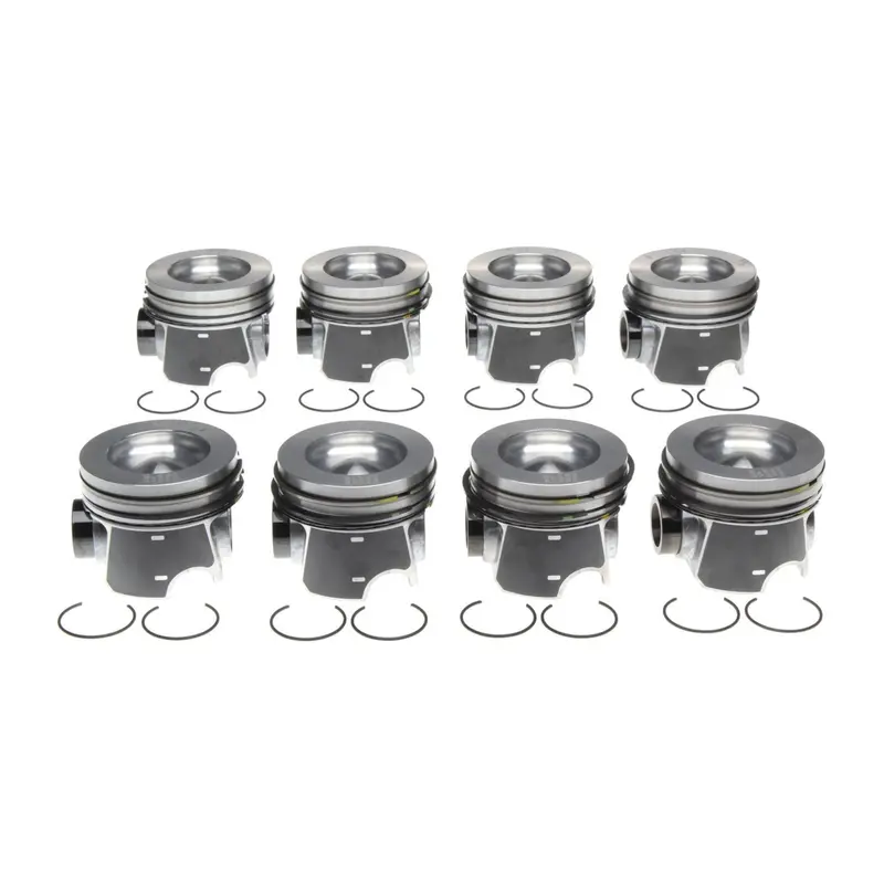 2011-2016 Duramax Lml Mahle Set Of 8 Pistons W/ Rings - 1.00Mm (224-3935Wr-1.00Mm) 1