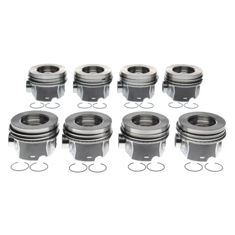 2011-2016 Duramax Lml Mahle Set Of 8 Pistons W/ Rings - Standard - Reduced Compression (224-3985Wr) 1