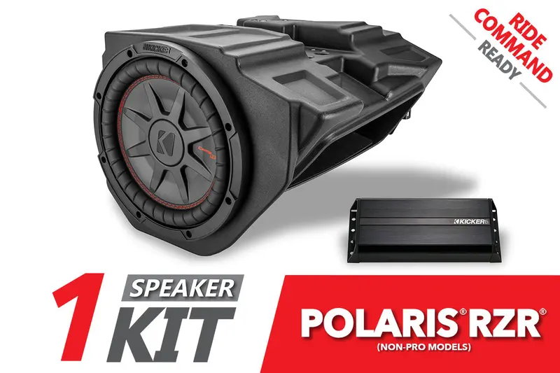 2014-2023 Polaris Rzr Kicker 10In Subwoofer Plug-&-Play Add-On Kit For Ride Command W/Factory Audio 1