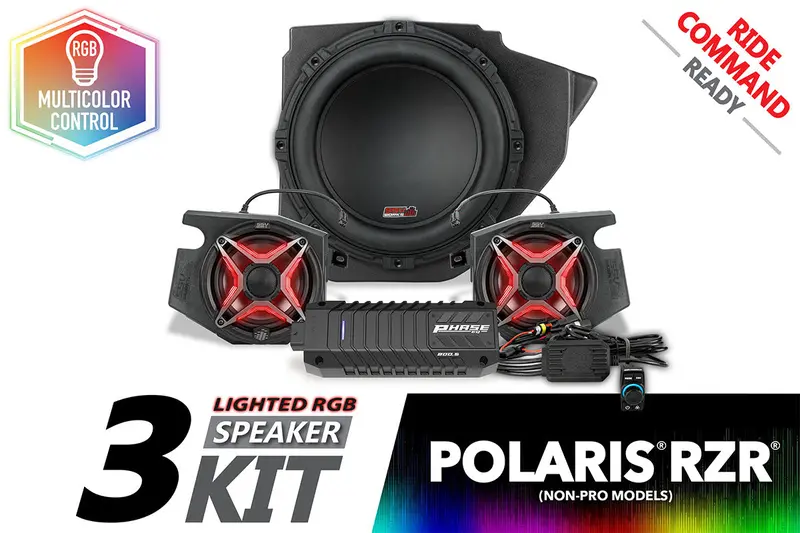 2014-2023 Polaris Rzr V-Spec 3-Speaker Plug-&-Play Kit For Ride Command 1