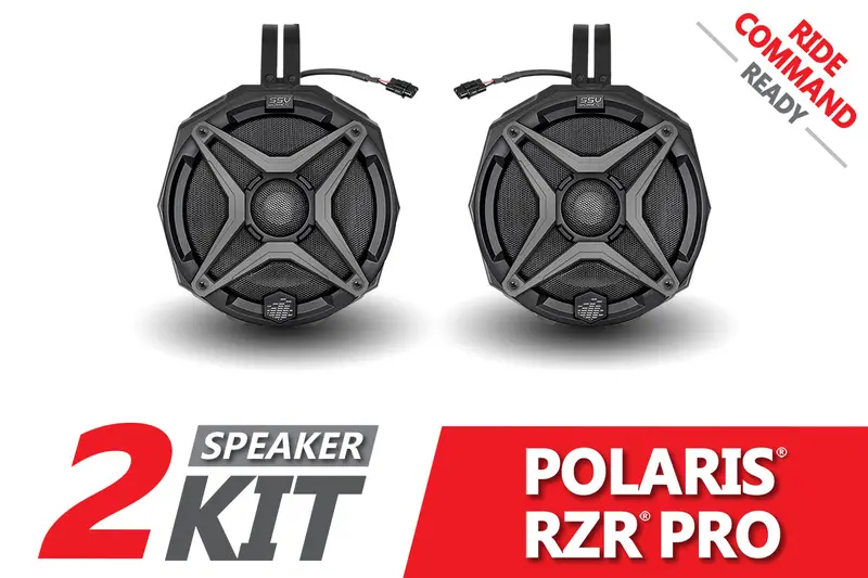 2020-2024 Polaris Rzr Pro 6.5In Cage-Mount Plug-&-Play Speaker-Pods For Ride Command 1