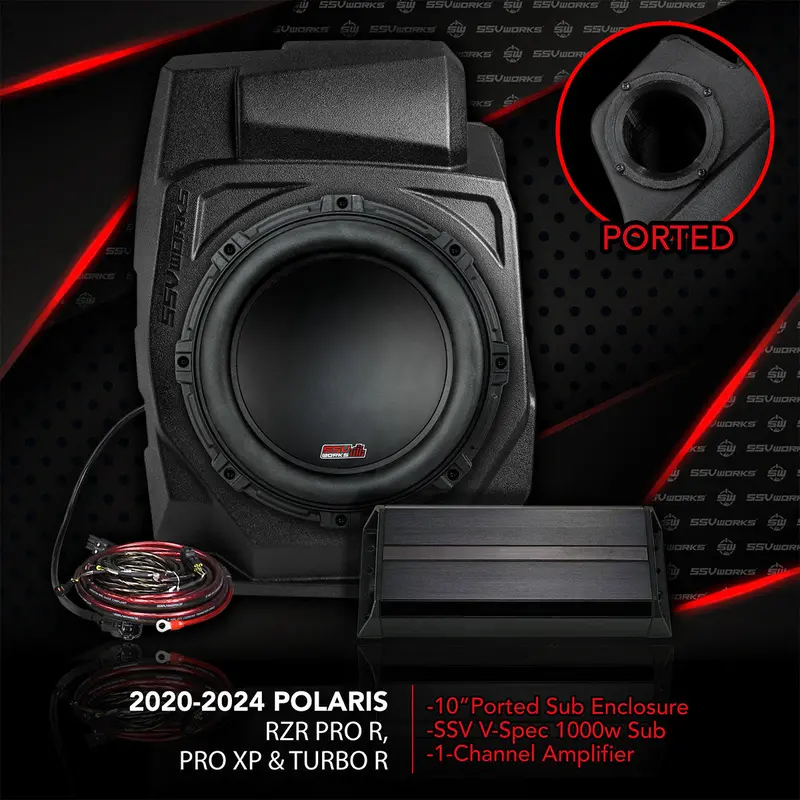 2020-2024 Polaris® Rzr Pro Under-Dash 10" Ported Subwoofer Add-On For Ride Command 2