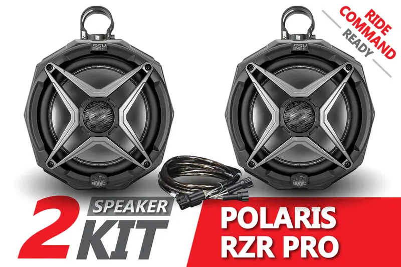 2021-2024 Polaris Rzr Pro 8In Cage-Mounted Speaker Pods For Ride-Command 1