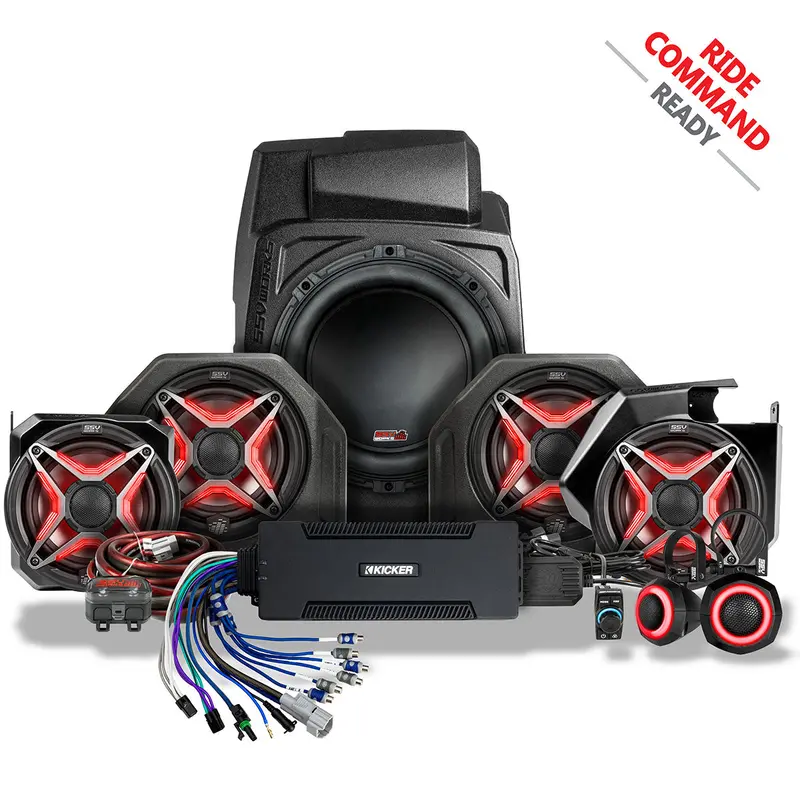 2025-2026 Polaris® Rzr Pro R / Pro S / Pro Xp Phase-5 V-Spec 7-Speaker Plug-&-Play Kit For Ride Command 1