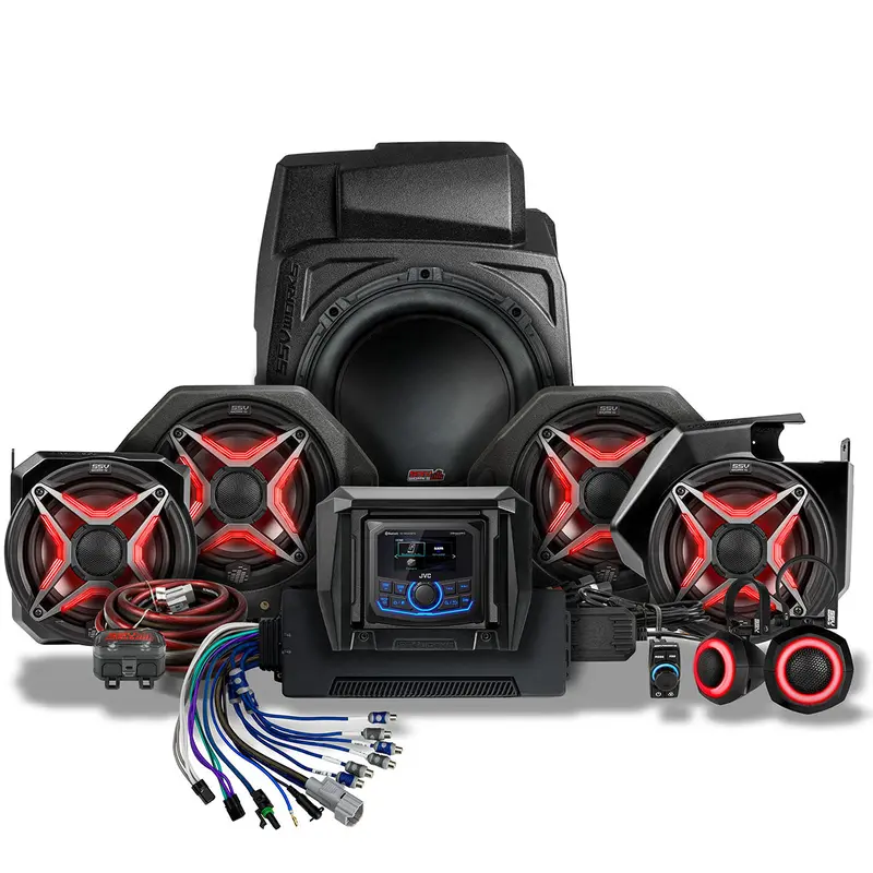 2025-2026 Polaris® Rzr Pro R / Pro S / Pro Xp Phase-5 V-Spec 7-Speaker Plug-&-Play Kit W/Jvc Radio 1