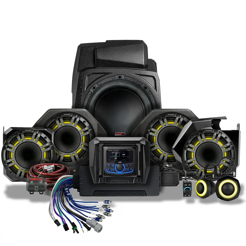 2025-2026 Polaris® Rzr Pro R / Pro S / Pro Xp Phase-7 K-Spec 7-Speaker Plug-&-Play Kit W/Jvc Radio 1