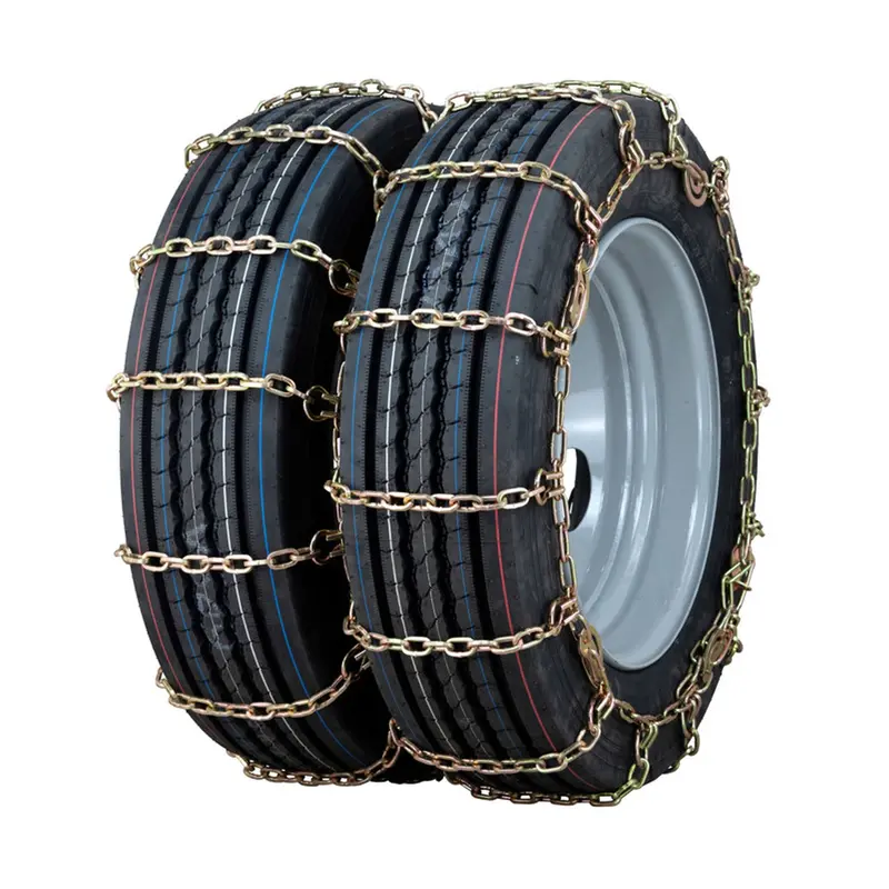 285/75-22.5 Quality Chain Medium Truck Dual Triple Twisted Square Link Alloy Cam - 1 Pair 1