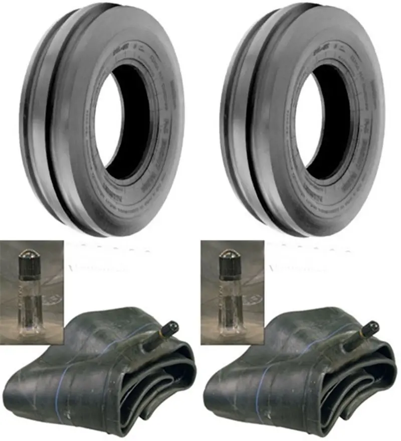 3.50-6  Major Brand Tri Rib (3 Rib) Tires With Tubes (Set Of 2) 1