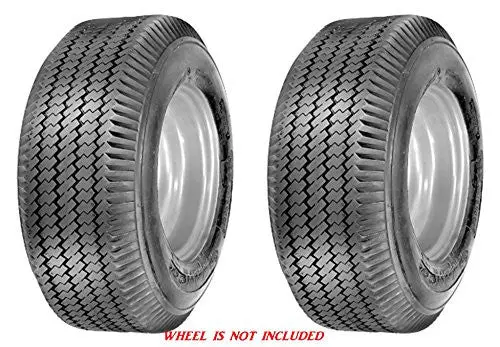 4.10/3.50-4  Major Brand  4 Ply Rated Tubeless Sawtooth Tread Rib Tires (Set Of 2) 1