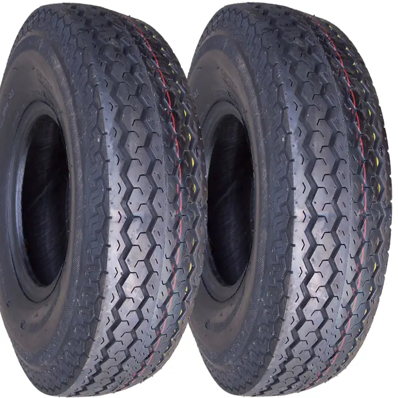 4.80-8  Hiway Speed Load Range C  6 Ply Rated Tubeless Trailer Service Tires (Set Of 2) 1