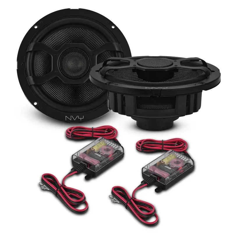 6.5" Component Speakers With Water-Resistant Glass Fiber Cone & Neodymium Magnet | 120W Rms 4-Ohm 1