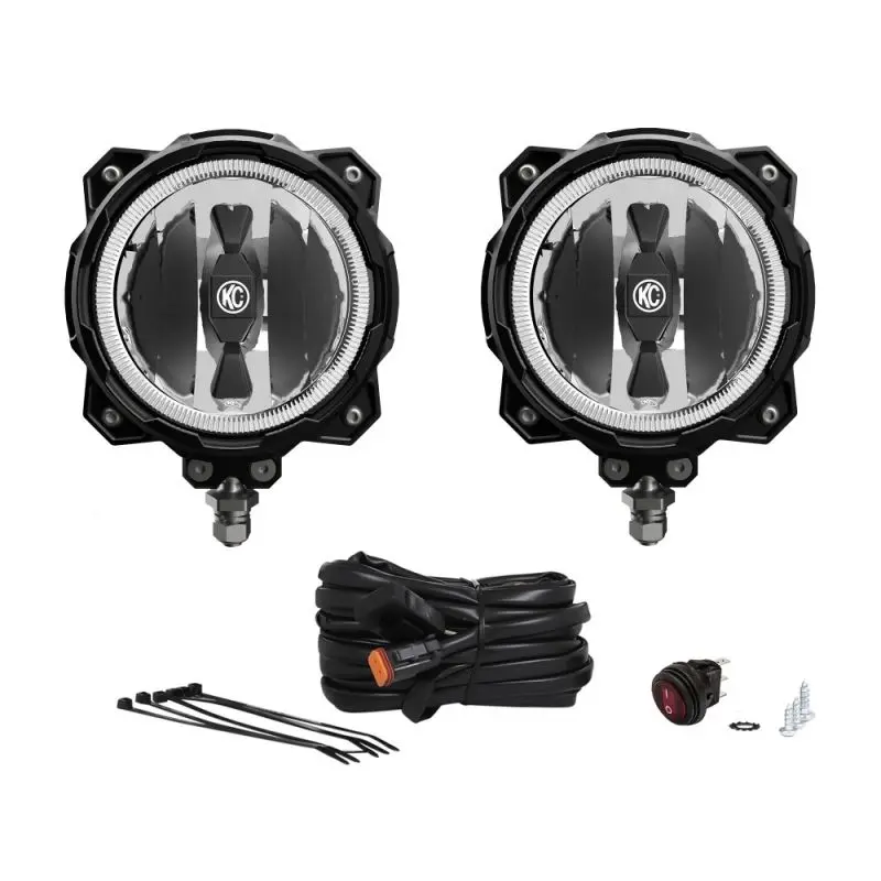 6" Pro6 Gravity® Led - Pillar Mount - 2-Light System - Sae/Ece - 20W Driving Beam | '07-'18 Jk Wrangler 1