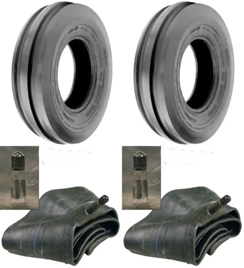 7.50-16 Major Brand Tri Rib (3 Rib) F-2  8 Ply Rated Tires And Tubes (Set Of 2) 1