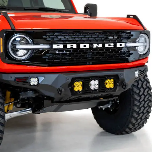 Addictive Desert Designs Bomber Front Bumper W/ Baja Designs Lp4 Mounts And D-Rings | 2021+ Ford Bronco 1