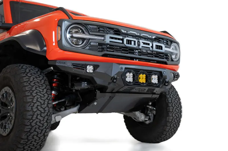 Addictive Desert Designs Bomber Front Bumper With Baja Designs Lp4 Mounts | 2022+ Ford Bronco Raptor 1